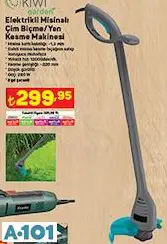 KİWİ GARDEN ELEKTRİKLİ MİSİNALI ÇİM BİÇME/YAN KESME MAKİNESİ